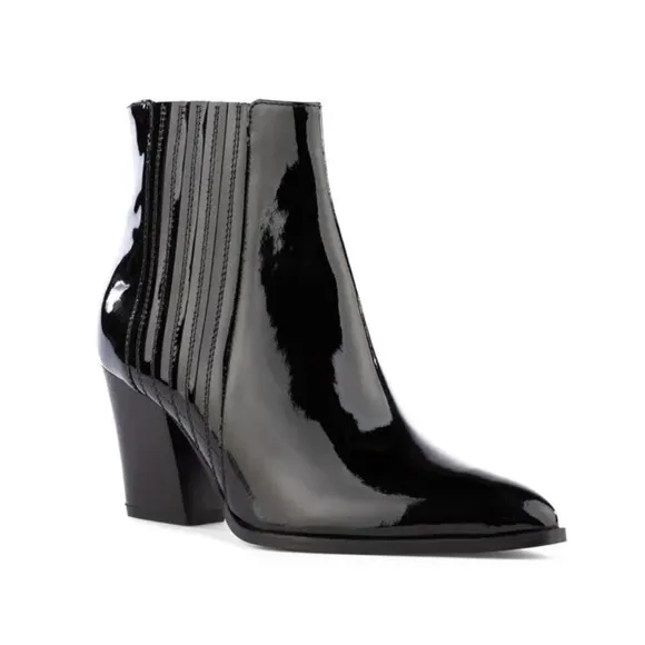SEYCHELLESFare Pointed Toe Bootie - Black PatentLeather size 8.5