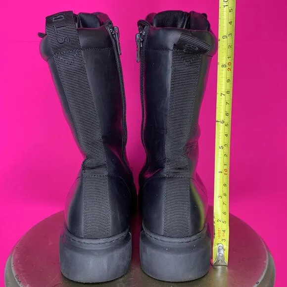 Shoe The Bear Tove Black Leather Lace-Up Platform Boot Sz 40