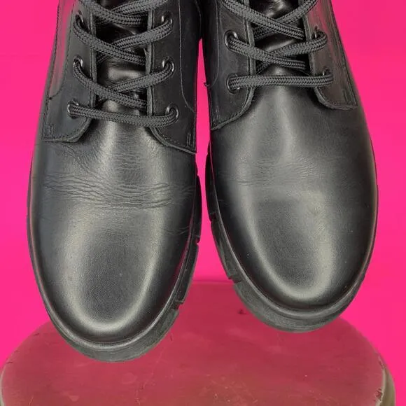 Shoe The Bear Tove Black Leather Lace-Up Platform Boot Sz 40