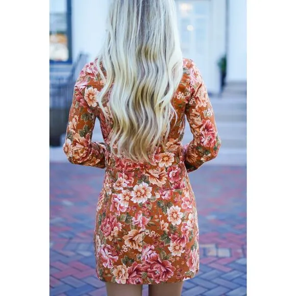 Show Me Your Mumu Outlaw Long Sleeve Dress in Garden Harvest Denim L NWT