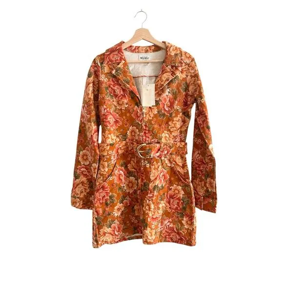 Show Me Your Mumu Outlaw Long Sleeve Dress in Garden Harvest Denim L NWT