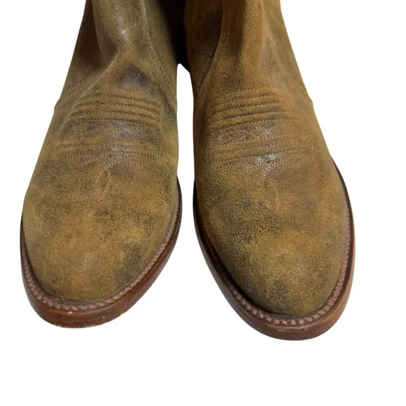 Shyanne Western Boho Leather Collins Strappy Studded Tan Ankle Booties