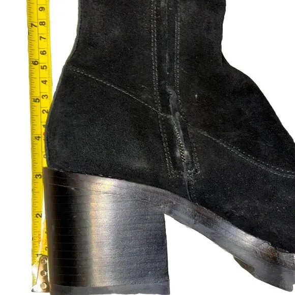 Sigerson Morrison Suede Studded‎ Chunky Lug Over The Knee Boots 8 Goth Emo Punk