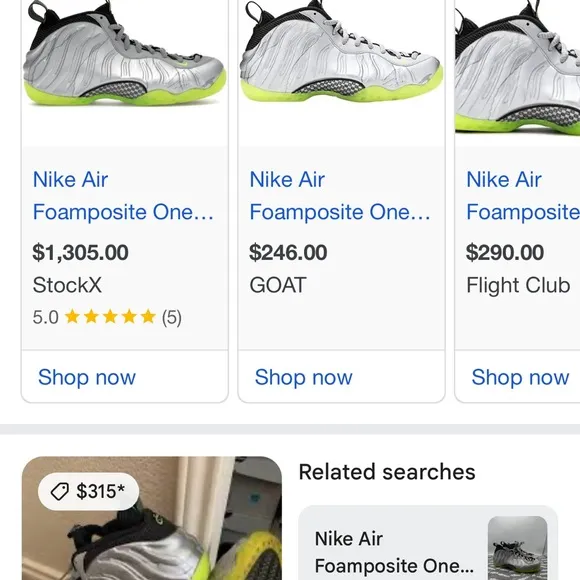 Silver and Neon Green Athletic Shoes