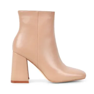 SIMMI • Jameson Dark Nude Mid Heeled Ankle Boots Shoes Includes Box