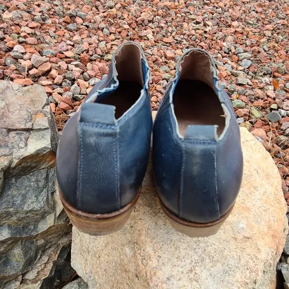 Sixty Seven Anthro Rio Grande Blue Leather Ankle Booties 39 8.5 9 Western Boots