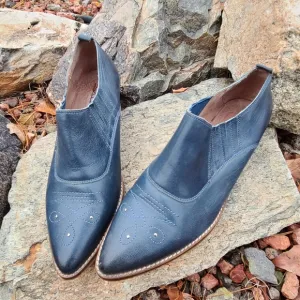 Sixty Seven Anthro Rio Grande Blue Leather Ankle Booties 39 8.5 9 Western Boots