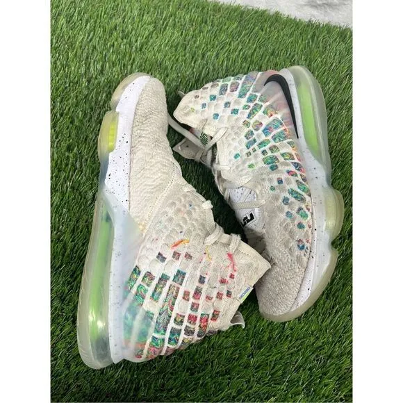 Size 10 - Nike LeBron XVII Air Command Force White/multicolor