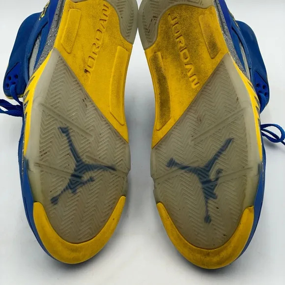 Size 10.5 Air Jordan 5 Retro Laney Sneakers Tennis Shoes Athletic Nike Blue