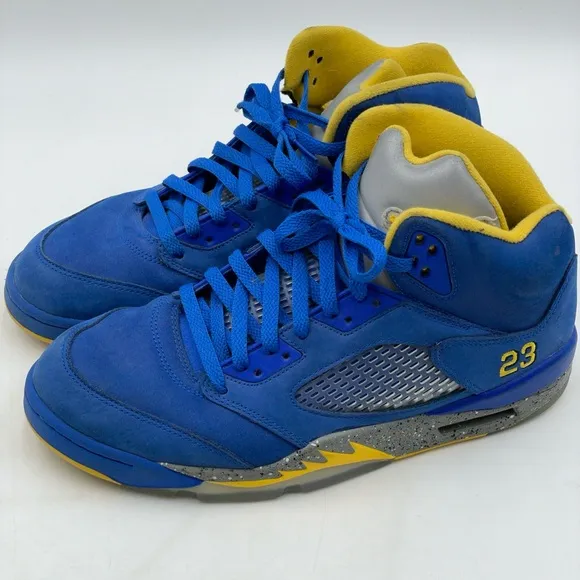 Size 10.5 Air Jordan 5 Retro Laney Sneakers Tennis Shoes Athletic Nike Blue