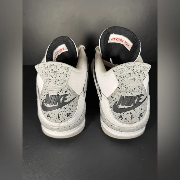 Size 10.5 - Jordan 4 Retro OG Mid White Cement OG All Shoes White Black Sneakers