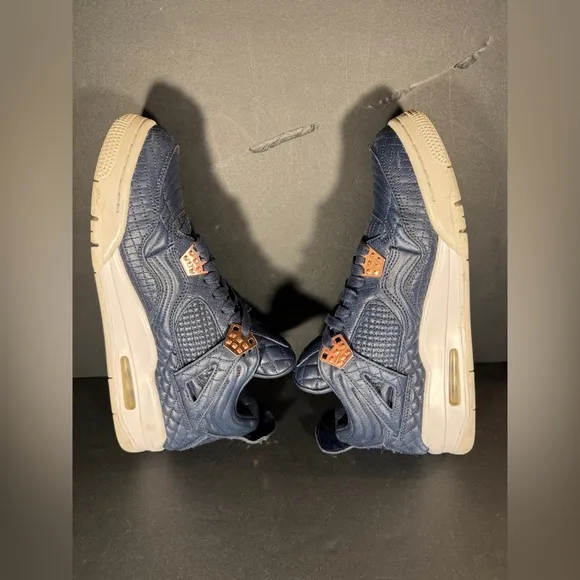 Size 11 - Air Jordan 4 Retro Premium Obsidian Navy Blue Quilted Shoes Sneakers