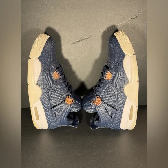 Size 11 - Air Jordan 4 Retro Premium Obsidian Navy Blue Quilted Shoes Sneakers