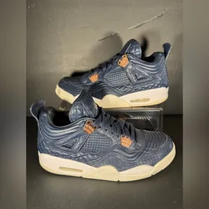 Size 11 - Air Jordan 4 Retro Premium Obsidian Navy Blue Quilted Shoes Sneakers