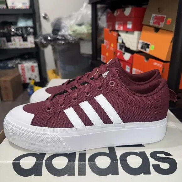 Size 11 Woman Adidas Bravada 2.0 Platform Skateboard Shoes Red ID5570
