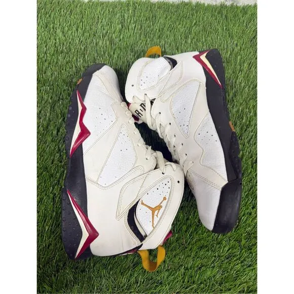 Size 12 Air Jordan 7 Cardinal Mens Nike Retro White Black 304775-104
