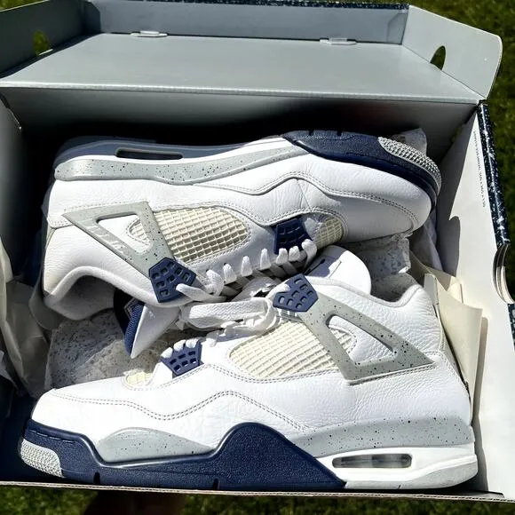 Size 12 - Nike Air Jordan 4 Retro Midnight Navy Men's Shoes - Ships Now