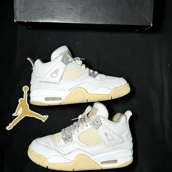 Size 4.5 - Nike Air Jordan 4 Retro GS White Oreo 2021 Shoes