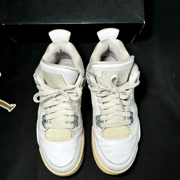 Size 4.5 - Nike Air Jordan 4 Retro GS White Oreo 2021 Shoes