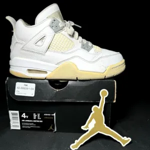 Size 4.5 - Nike Air Jordan 4 Retro GS White Oreo 2021 Shoes