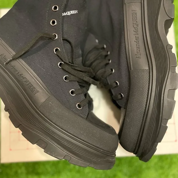 Size 47 us 14 gently used Alexander McQueen Black High-Top Sneakers