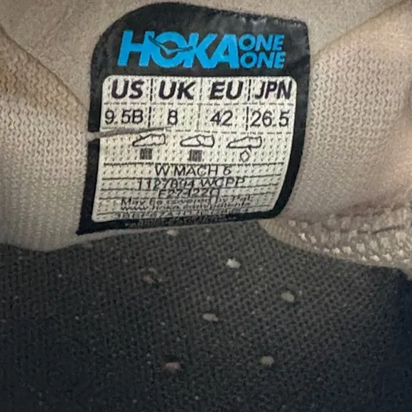 Size 9.5 - Women’s Hoka One Mach 5 gray shoes
