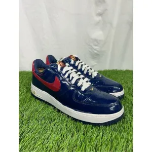 Size 11 Nike Air Force 1 Blue Varsity Crimson Jersey Gold Patent 2005 306353-462