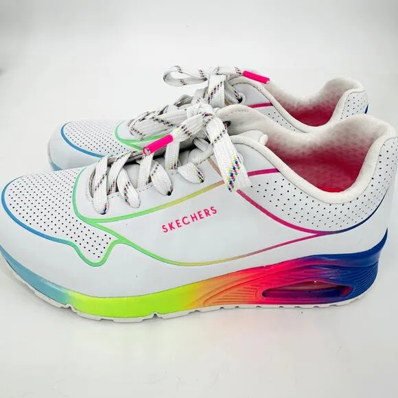 Skechers Air Uno Pop of Sunshine Low Top Womens Casual Fashion Shoes Sneaker 6.5