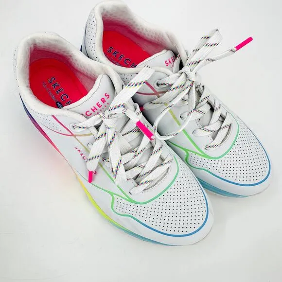 Skechers Air Uno Pop of Sunshine Low Top Womens Casual Fashion Shoes Sneaker 6.5