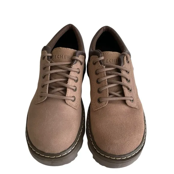 Skechers Parties Mate Oxford Shoes Women’s Size 8.5 Mocha Comfort Modern Chunky