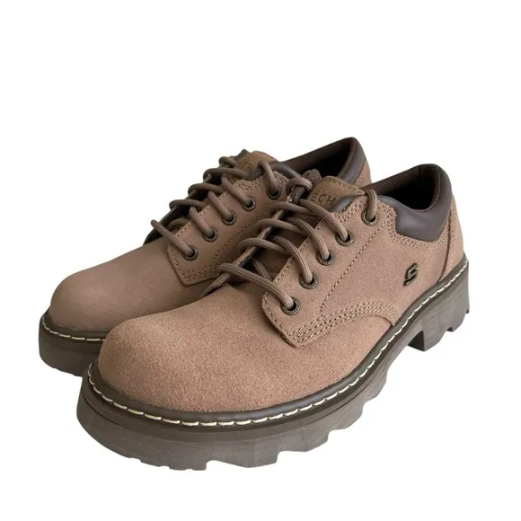 Skechers Parties Mate Oxford Shoes Women’s Size 8.5 Mocha Comfort Modern Chunky