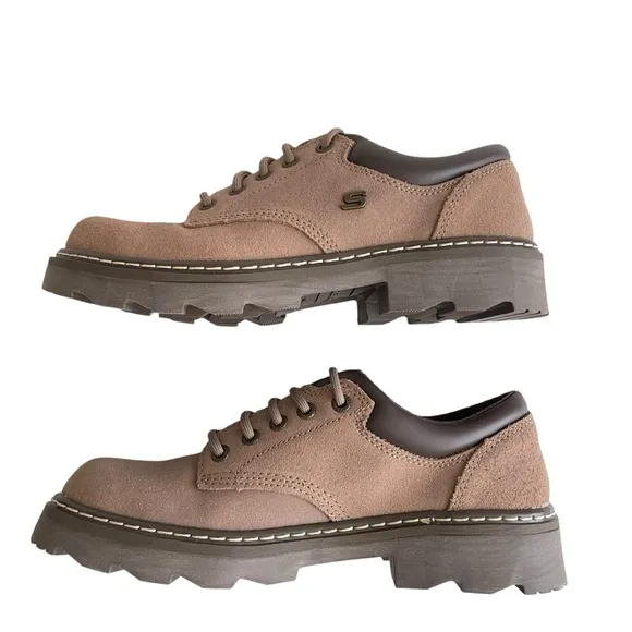 Skechers Parties Mate Oxford Shoes Women’s Size 8.5 Mocha Comfort Modern Chunky