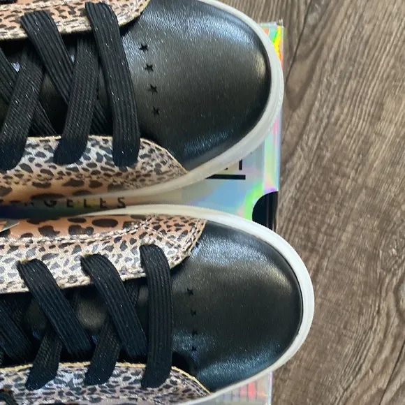 Skechers Shoes Girls Size 6 Sparkle Sneakers Black Gold Youth Lace Up