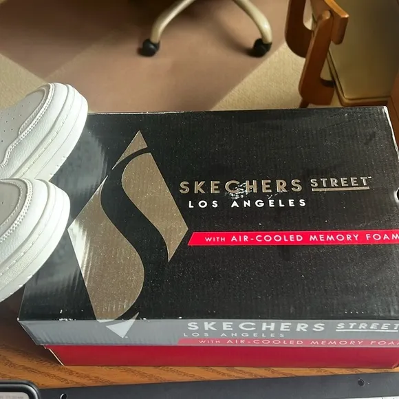 Skechers Street Los Angeles Koopa Volley Low Varsity White Athletic Shoes NIB