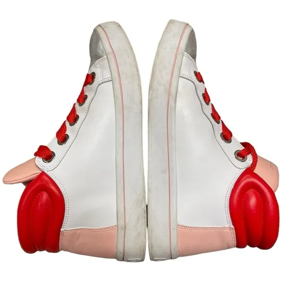 SKECHERS Street Womens Size 9.5 M HI LITES BLOCK POPPERS White/Pink Sneakers