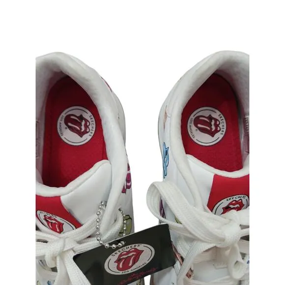 Skechers X ROLLING STONES Uno Sneakers Sz 9 White Multicolor TONGUE Say It Loud