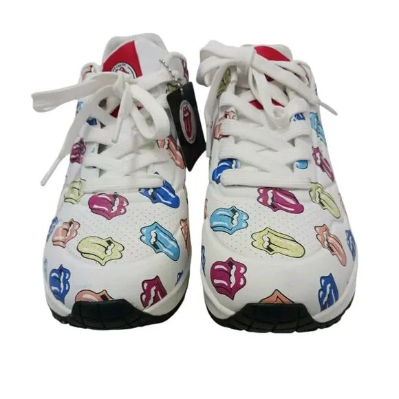 Skechers X ROLLING STONES Uno Sneakers Sz 9 White Multicolor TONGUE Say It Loud