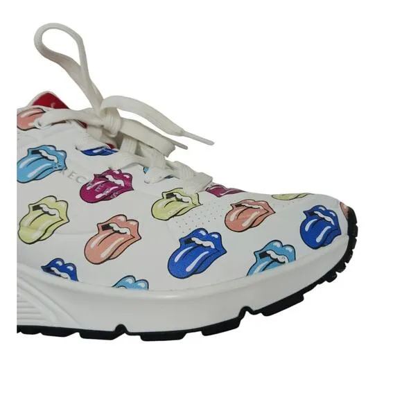 Skechers X ROLLING STONES Uno Sneakers Sz 9 White Multicolor TONGUE Say It Loud