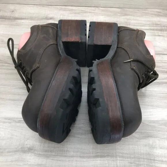 Skechers Y2K Chunky Boots Mens 10B Brown Leather Lace Up Shoes