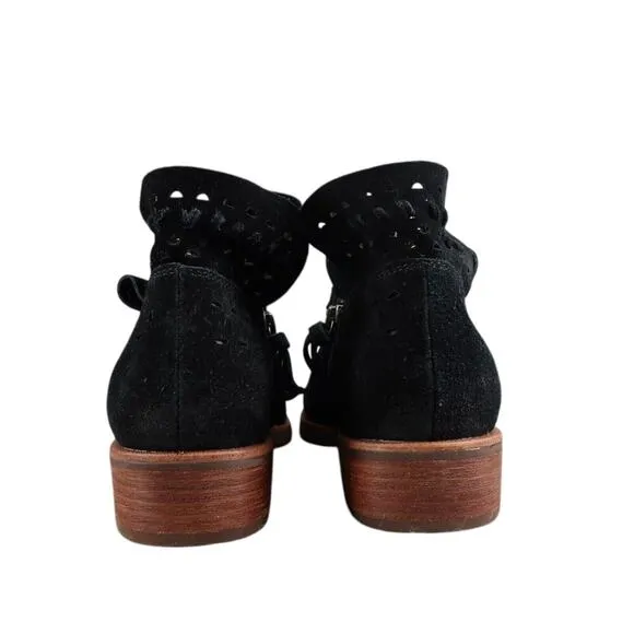 Sofft Shoes Womens 8 Booties Fashion Leather Laser Cut Brinkley Lifestyle Black