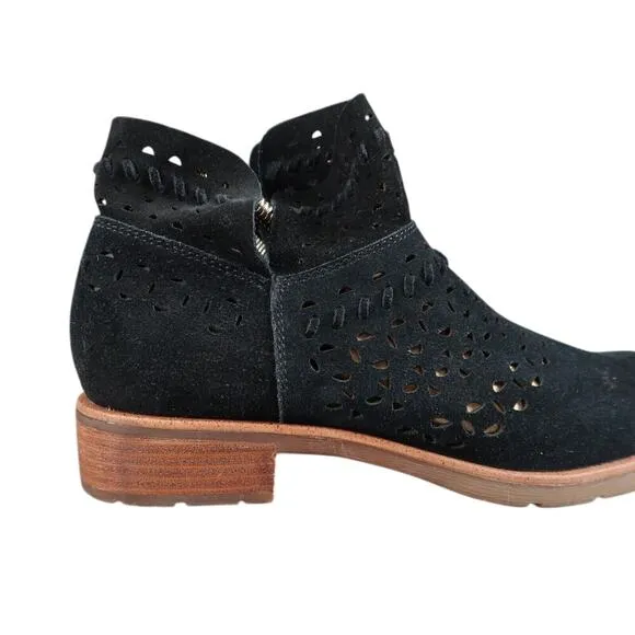 Sofft Shoes Womens 8 Booties Fashion Leather Laser Cut Brinkley Lifestyle Black