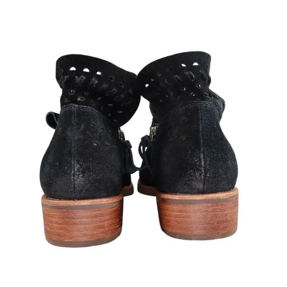 Sofft Shoes Womens 8 Booties Fashion Leather Laser Cut Brinkley Lifestyle Black