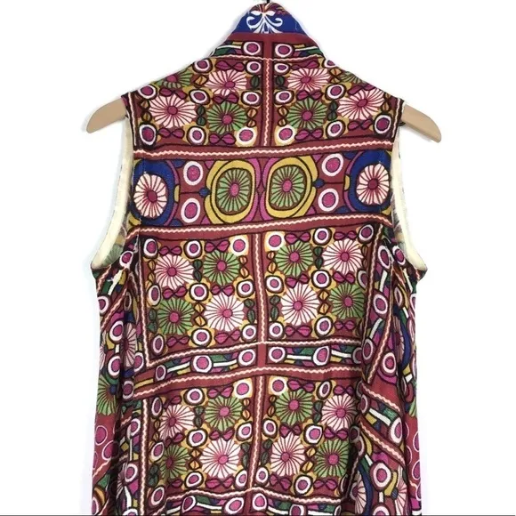 SOHO CHICK Knit Wrap Open Cardigan Fringe Floral Boho Southwestern Size Medium