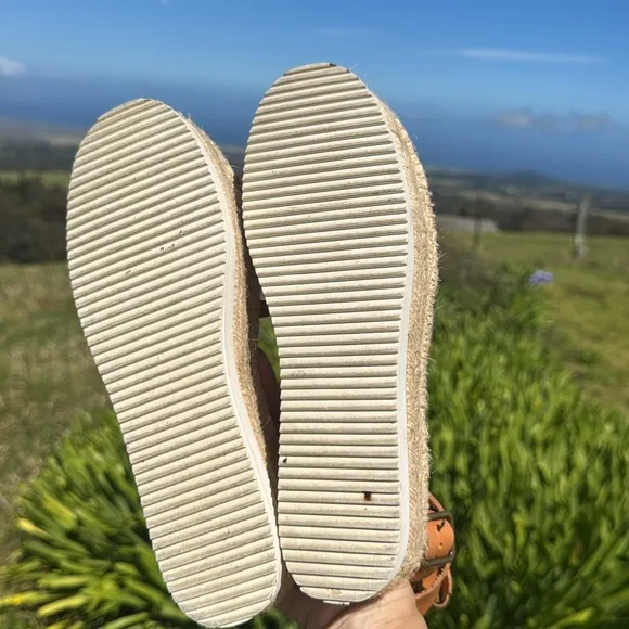 SOLUDOS Anthropologie Olympia Espadrille Flatphorm platform Sandal Tan Size 9.5