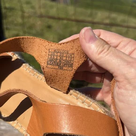 SOLUDOS Anthropologie Olympia Espadrille Flatphorm platform Sandal Tan Size 9.5