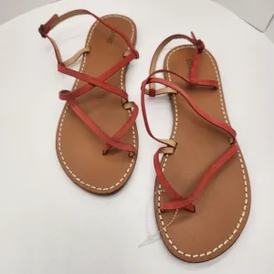 Soludos Revolve sandals women's 9 red suede Zoe strappy boho dainty new $125