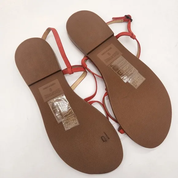 Soludos Revolve sandals women's 9 red suede Zoe strappy boho dainty new $125
