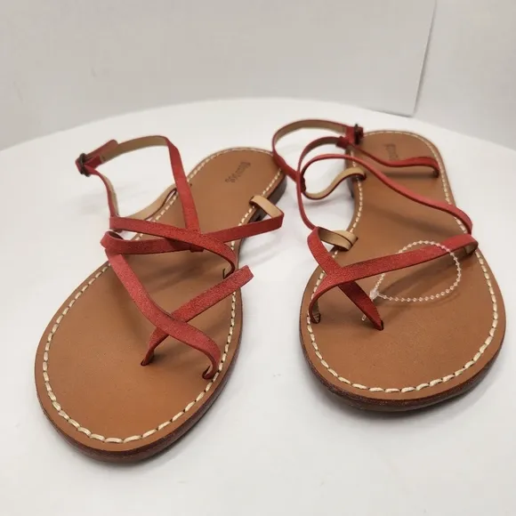Soludos Revolve sandals women's 9 red suede Zoe strappy boho dainty new $125