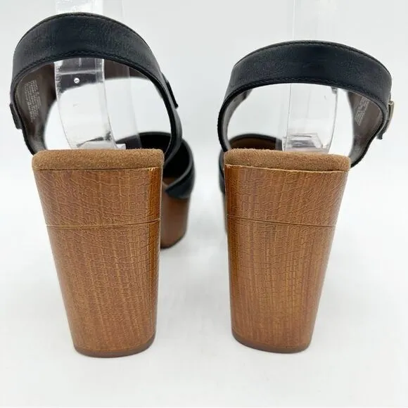 Sonoma Chunky Platform Comfort Sandal Retro Vibe Black Brown Ortholite Sz 9M