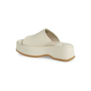 SOREL Dayspring Slide Platform Sandal In Cream/Chalk/ Gum 16